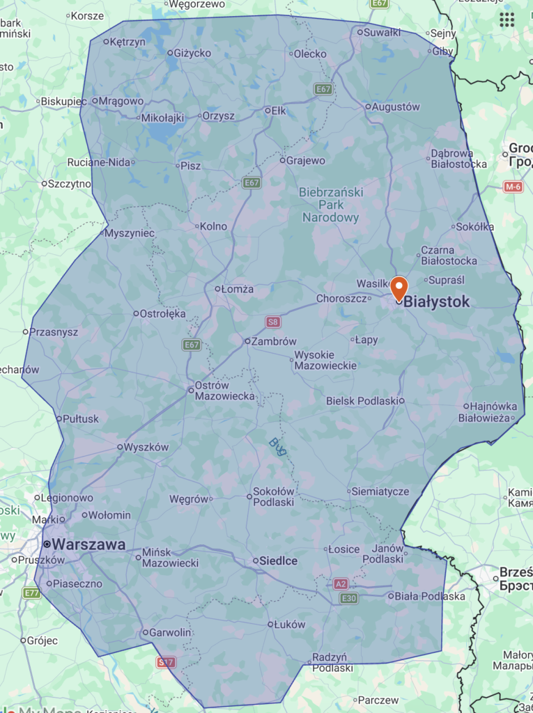 podlaskie, warmińsko mazurskie, mazowieckie